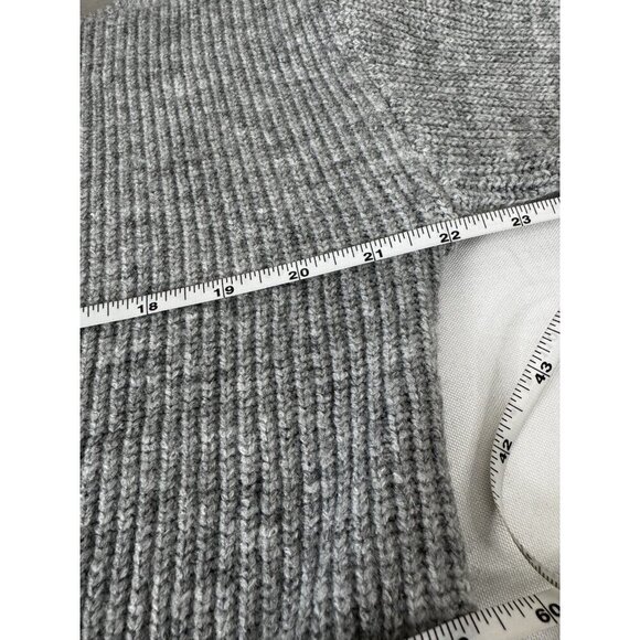 Womens Gray Chunky Knit Sweater L Bow Tie Hem Cozy Capsule Clean Girl Slouchy - Picture 4 of 5